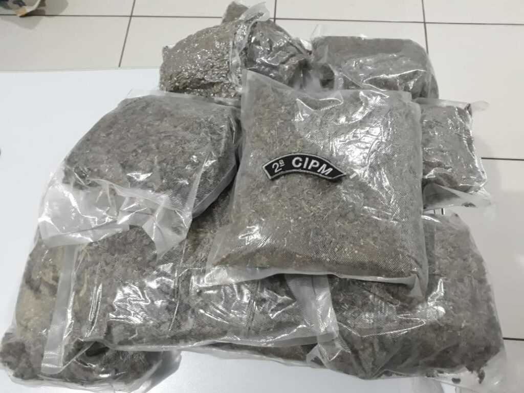 PM prende três com pacotes de skank dentro de ônibus