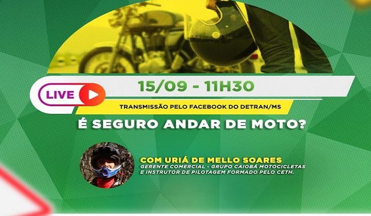 Detran realiza segunda live nesta terça e debate sobre segurança da motocicleta