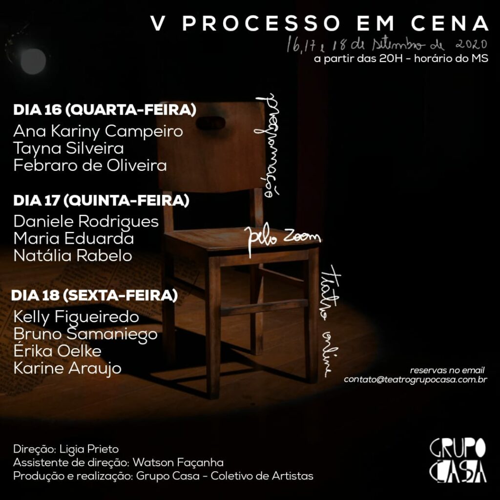 Processo em Cena: Dramaturgia aborda nova realidade diante da pandemia em edição on-line