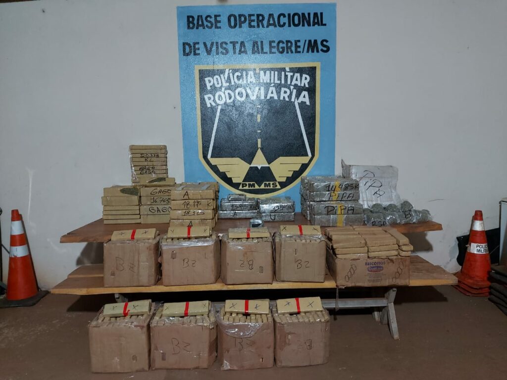 Polícia Militar Rodoviária apreende mais de meia tonelada de maconha em Maracaju