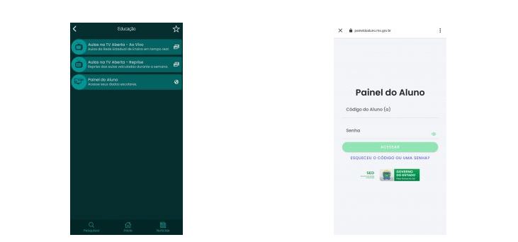 Aplicativo é mais uma opção para estudante da Rede Estadual acessar Painel do Aluno Aplicativo é mais uma opção para estudante da Rede Estadual acessar Painel do Aluno