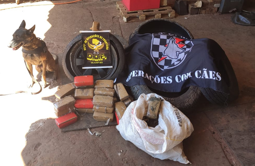 DOF apreende camionete com pneus recheados de maconha, o motorista veio de Salvador para MS