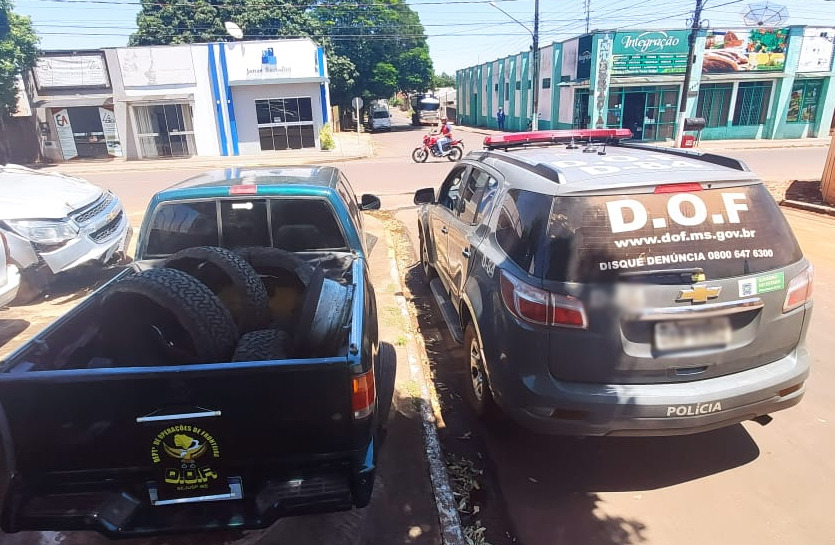 DOF apreende camionete com pneus recheados de maconha, o motorista veio de Salvador para MS