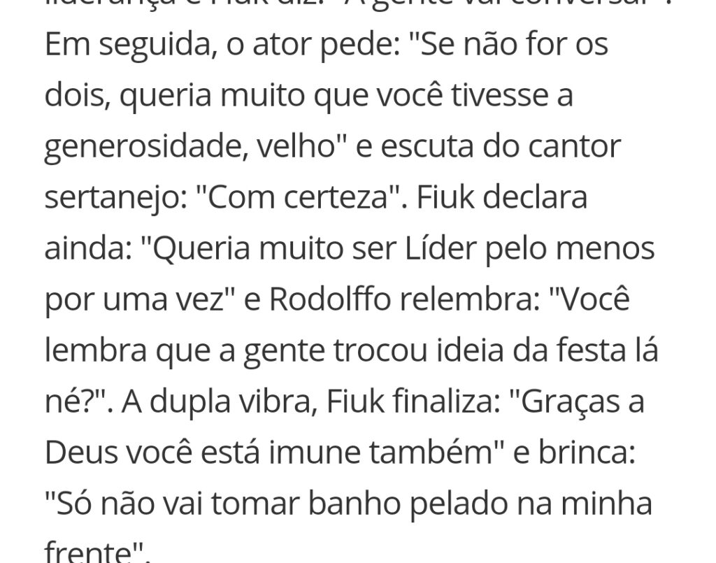 Fiuk e Rodolfo vencem a prova do líder