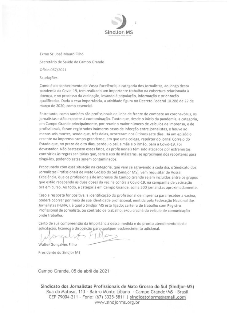 Na linha de frente em cobertura da pandemia, sindicato de jornalistas pede prioridade na vacina Na linha de frente em cobertura da pandemia, sindicato de jornalistas pede prioridade na vacina