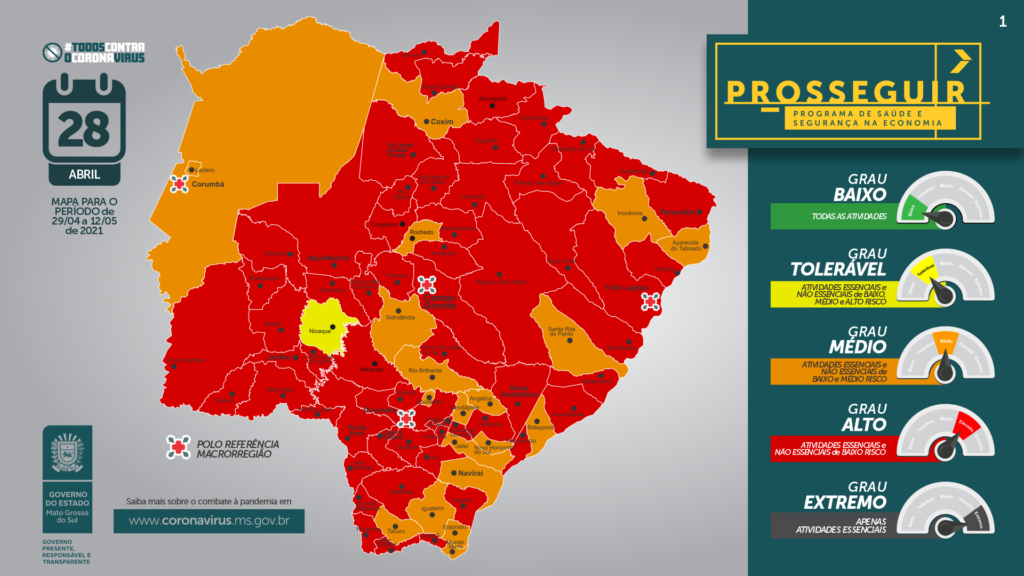 Campo Grande e outras 57 cidades devem seguir toque de recolher das 21h às 5h a partir de hoje