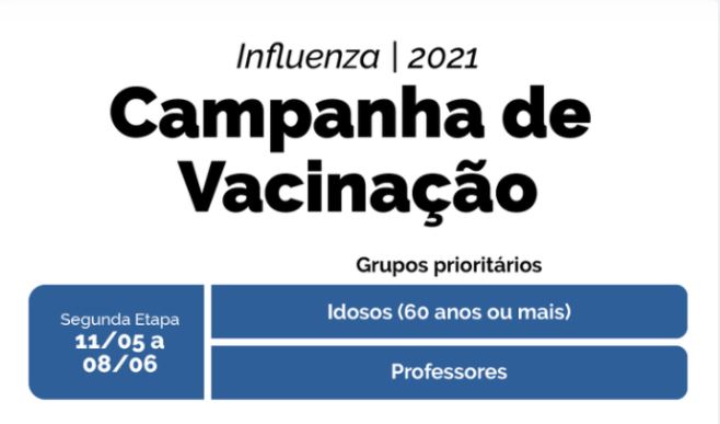 Segunda etapa da campanha de vacinação contra gripe começa hoje