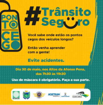 Pontos cegos de veículo longo será tema de campanha nos Altos da Afonso Pena