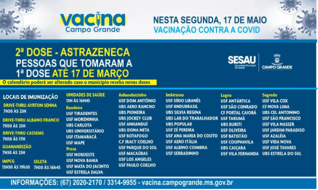 Capital vacina pessoas com segunda dose de Astrazeneca