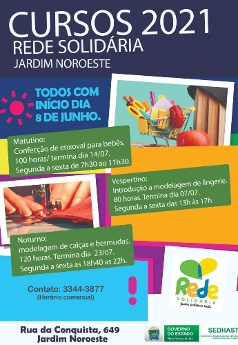 Com foco na geração de renda, Rede Solidária promove cursos de qualificação Com foco na geração de renda, Rede Solidária promove cursos de qualificação