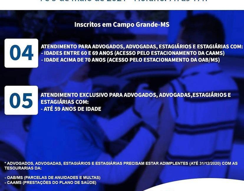 Advogados de MS começam a receber vacina grátis contra gripe nesta terça-feira Advogados de MS começam a receber vacina grátis contra gripe nesta terça-feira