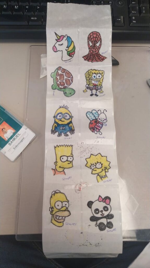 Enfermeiro desenha em esparadrapos para acalmar crianças atendidas em hospital de CG