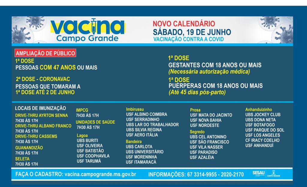 Sesau acaba de baixar mais a idade de vacinação para este sábado Sesau acaba de baixar mais a idade de vacinação para este sábado