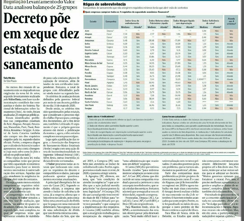 Sanesul está entre empresas que se enquadram no novo Marco do Saneamento