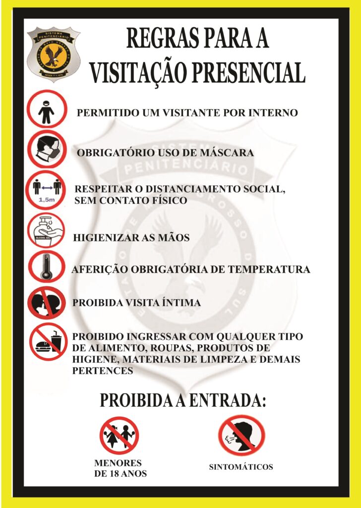 Agepen divulga retomada de visitas em presídios de MS a partir de domingo Agepen divulga retomada de visitas em presídios de MS a partir de domingo