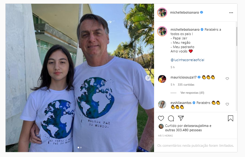 Bolsonaro relembra frase do pai em homenagem: 'Minha vida por você' Bolsonaro relembra frase do pai em homenagem: 'Minha vida por você'