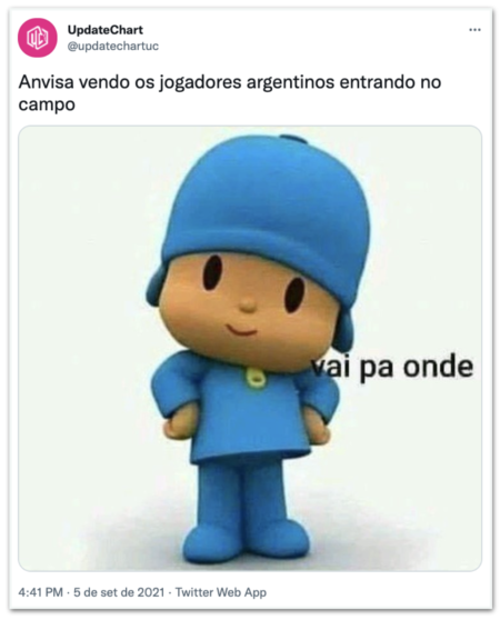 Suspensão do jogo entre Brasil e Argentina pela Anvisa gera memes nas redes sociais
