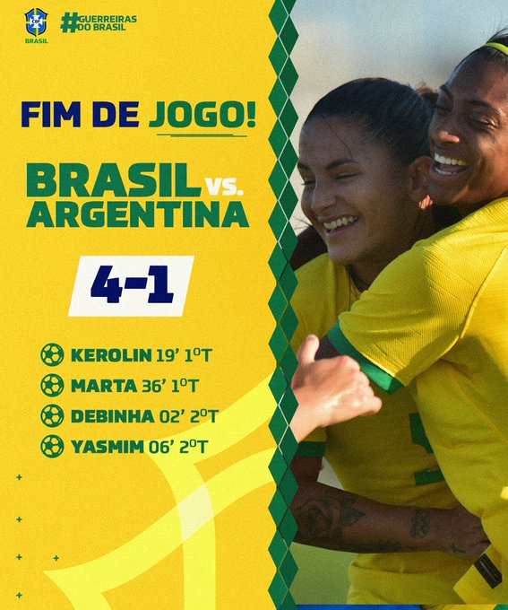Com golaço de Marta e brilho de novata, Brasil bate Argentina de novo Com golaço de Marta e brilho de novata, Brasil bate Argentina de novo