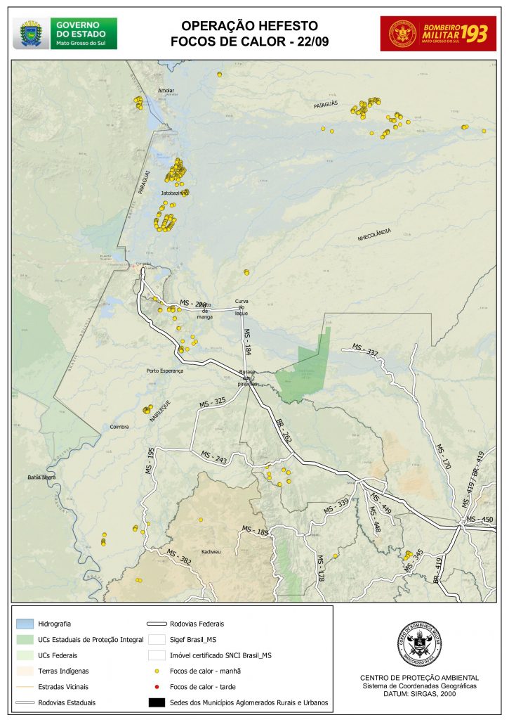 Mais 100 bombeiros são enviados para combate aos incêndios no Pantanal