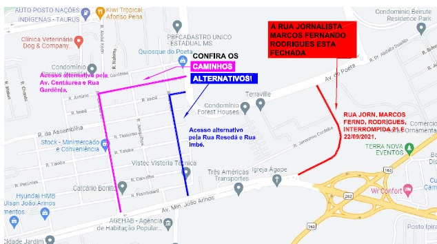 Acesso ao Parque dos Poderes pela Ministro João Arinos permanecerá interditado até sexta