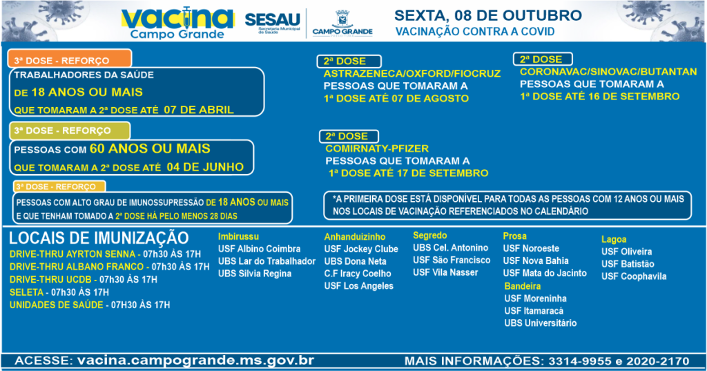 Vacinação continua nesta 6ª feira, mesmo com feriadão iniciando a servidores públicos Vacinação continua nesta 6ª feira, mesmo com feriadão iniciando a servidores públicos