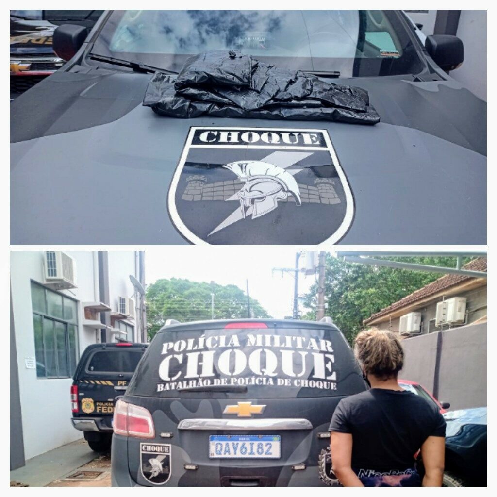 Choque prende mulher com carga de cocaína na rodoviária de Ponta Porã Choque prende mulher com carga de cocaína na rodoviária de Ponta Porã