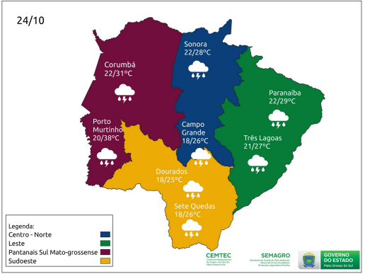 Recalculando a folga: previsão do tempo indica fim de semana chuvoso no Estado