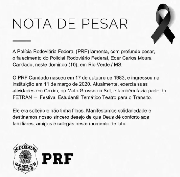 PRF não resiste e morre no hospital de Rio Verde