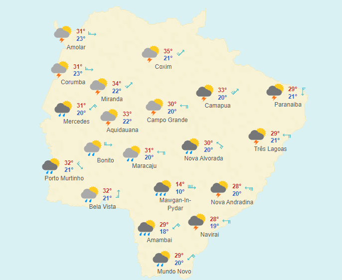 Meteorologia prevê tempo instável neste domingo no Estado