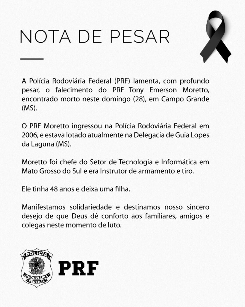 PRF que agrediu ex e atirou no acompanhante é localizado morto nas Três Barras