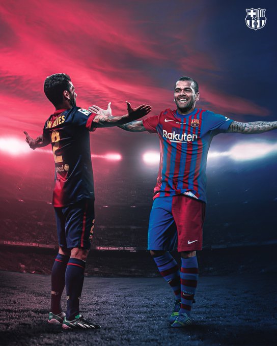 Barcelona anuncia retorno de Daniel Alves após cinco temporadas Barcelona anuncia retorno de Daniel Alves após cinco temporadas