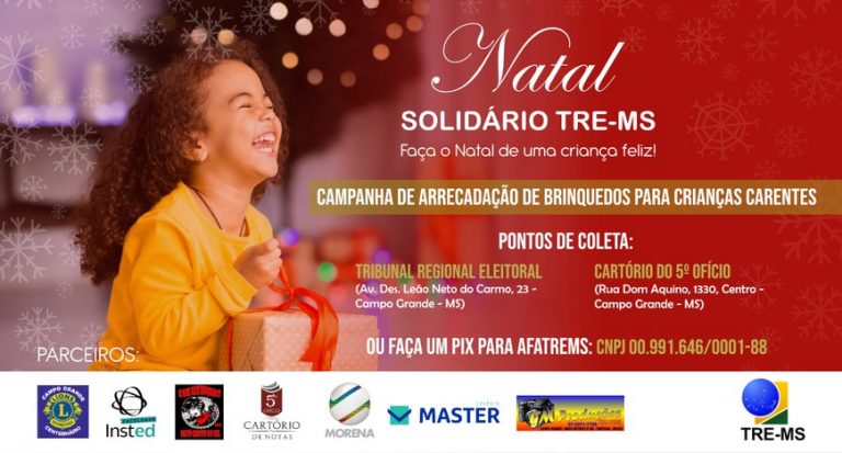 TRE-MS lança 'Natal Solidário' para arrecadar brinquedos e cestas básicas