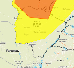 Inmet amplia alerta de chuvas intensas para 46 municípios de MS
