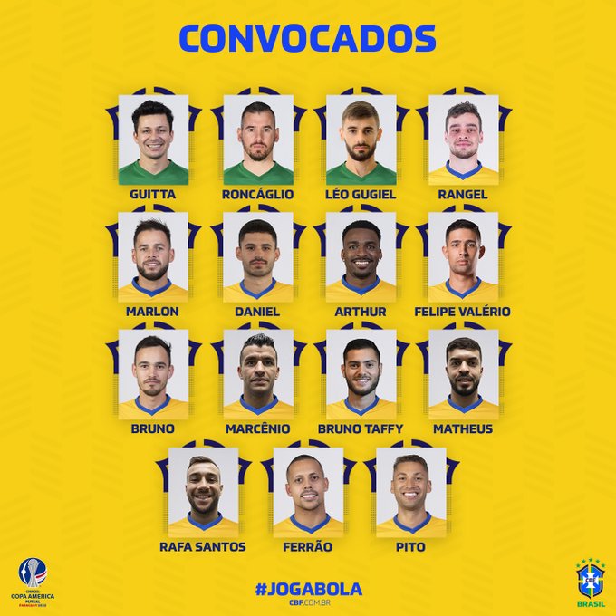 CBF convoca seleção de futsal para Copa América que começa no fim do mês CBF convoca seleção de futsal para Copa América que começa no fim do mês