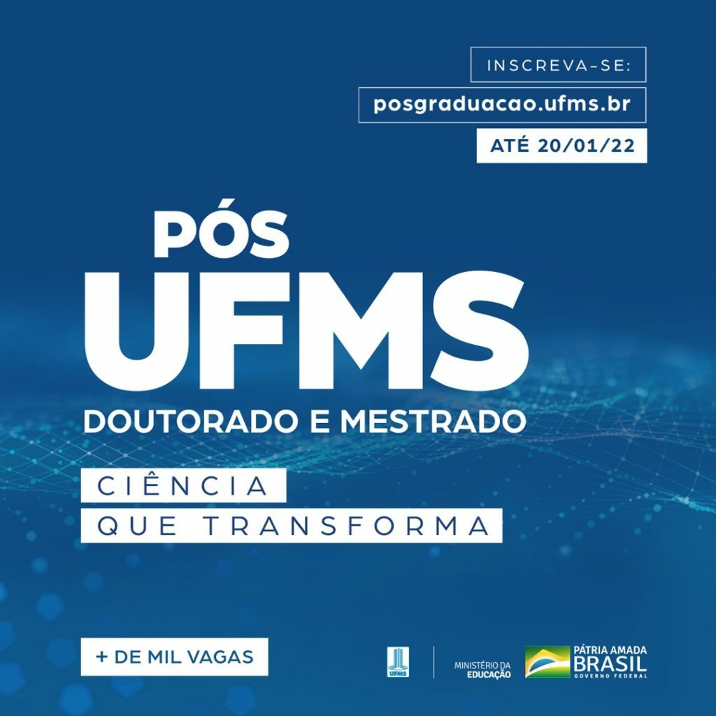 UFMS está com inscrições para mais de 1.000 vagas de mestrado e doutorado