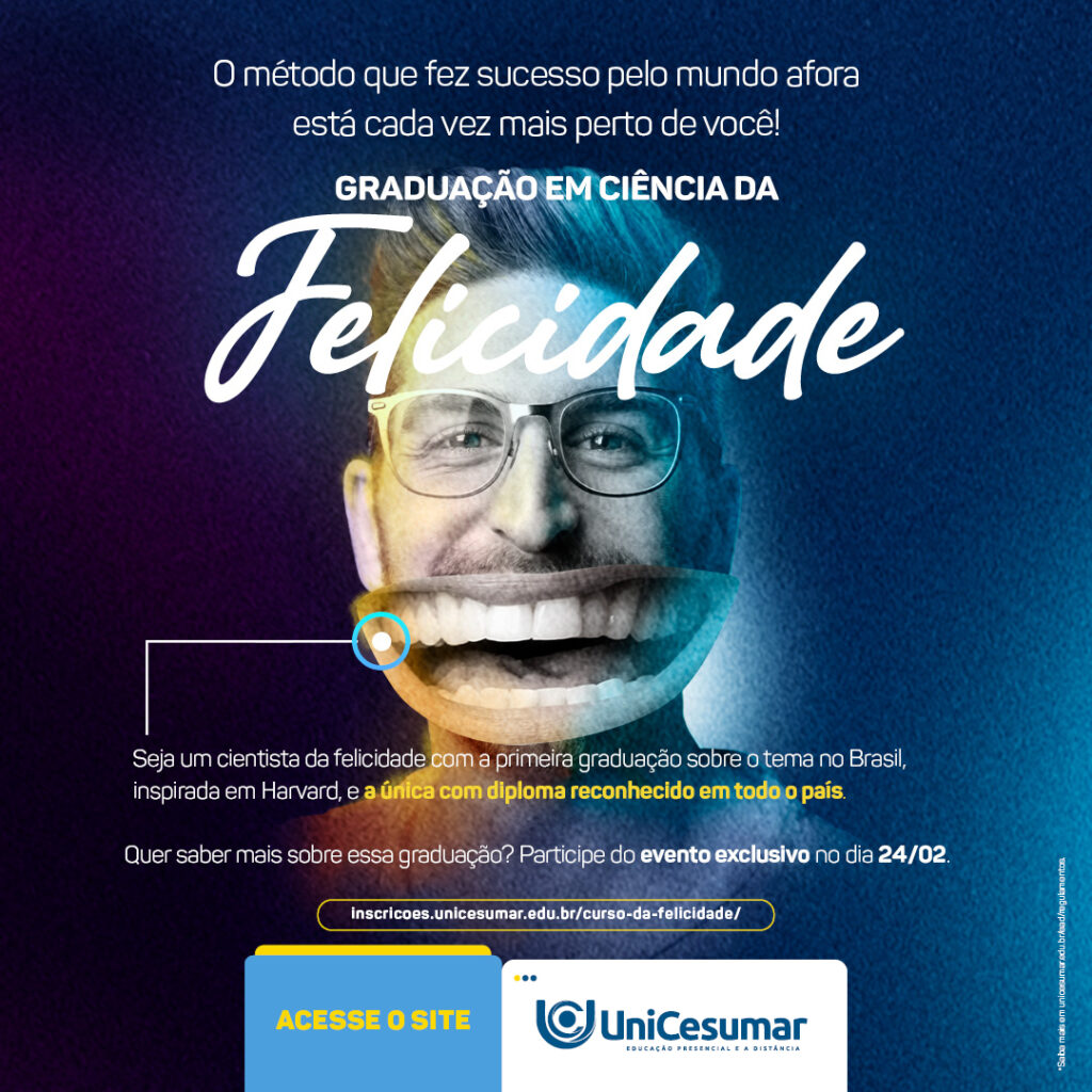 'Felicidade' é tema de evento promovido pela Unicesumar no próximo dia 24