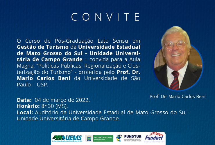 Aula Magna na Uems será realizada por professor da USP para curso de Pós-Graduação Aula Magna na Uems será realizada por professor da USP para curso de Pós-Graduação