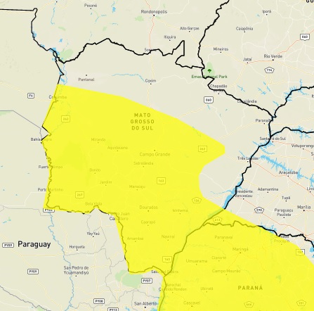 Mato Grosso do Sul tem alerta de tempestade até o fim da semana