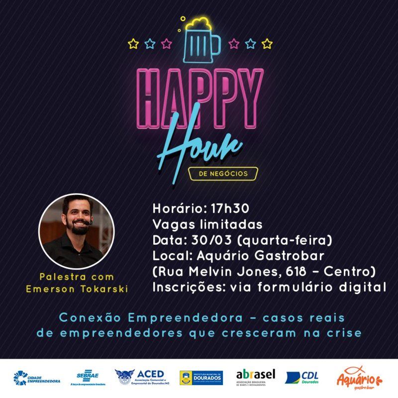 Happy Hour de negócios será nesta quarta-feira em Dourados Happy Hour de negócios será nesta quarta-feira em Dourados