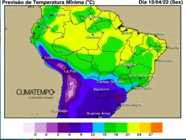MS terá onda de frio na Quinta e Sexta-feira Santa; temperatura vai cair até 7°C