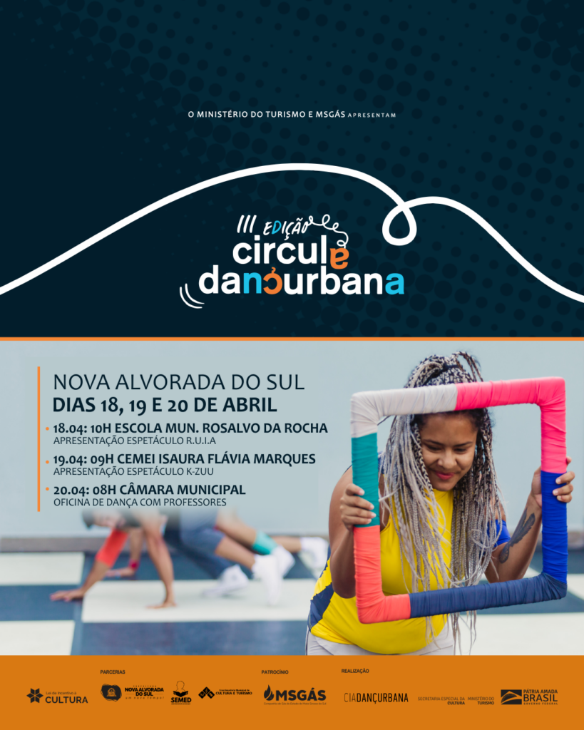 'Circula Dançurbana' iniciará projeto que passará por 11 cidades de MS com espetáculos de dança e oficinas 'Circula Dançurbana' iniciará projeto que passará por 11 cidades de MS com espetáculos de dança e oficinas