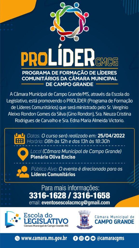 Prolíder da Câmara Municipal capacita Líderes comunitários em abril