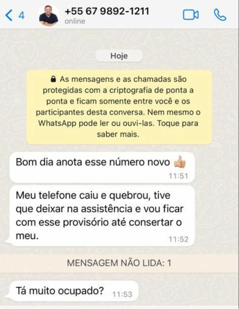 Número usa foto de deputado para dar golpe no WhatsApp Número usa foto de deputado para dar golpe no WhatsApp