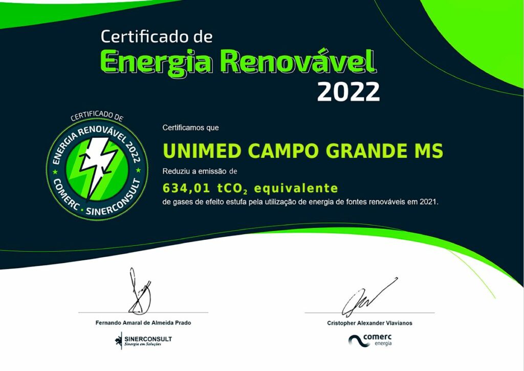Cooperativa de CG recebe certificado por redução de 630 toneladas de CO2