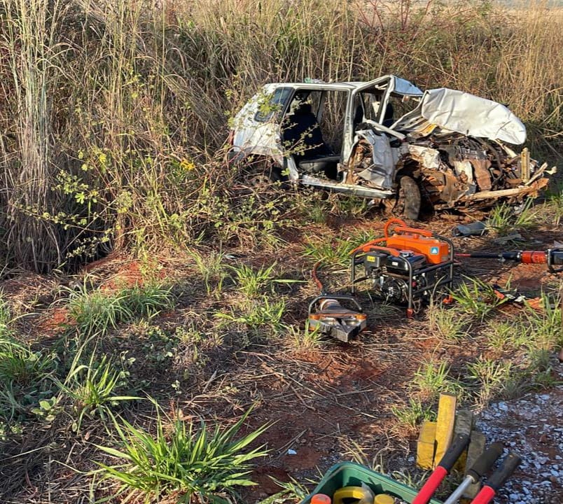 Veículo colide com anta e acaba atingindo ambulância em rodovia de MS Veículo colide com anta e acaba atingindo ambulância em rodovia de MS