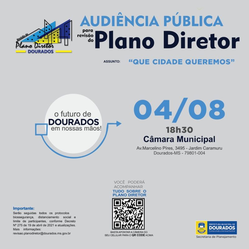 Prefeitura convida população para nova audiência de revisão do Plano Diretor