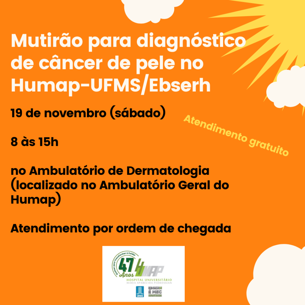 HU de CG oferecerá dia de atendimento gratuito para diagnóstico de câncer de pele HU de CG oferecerá dia de atendimento gratuito para diagnóstico de câncer de pele