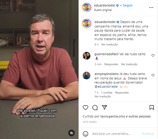Governador eleito de MS passa por cirurgia no joelho nesta segunda-feira Governador eleito de MS passa por cirurgia no joelho nesta segunda-feira