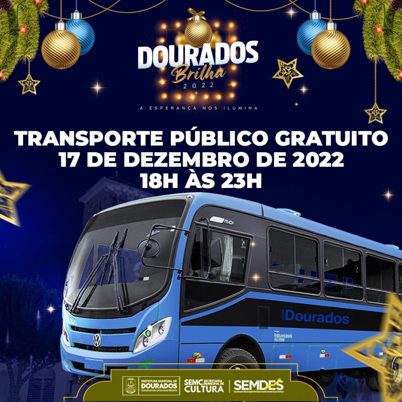 “Dourados Brilha”: Prefeitura concede transporte gratuito na noite de sábado