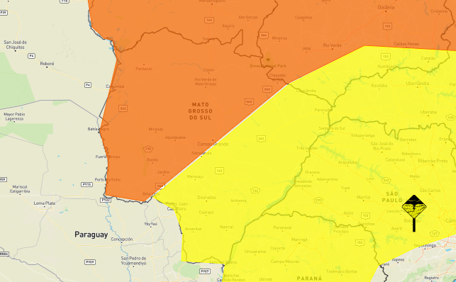 Inmet emite alerta de chuvas intensas para todas as cidades de MS Inmet emite alerta de chuvas intensas para todas as cidades de MS